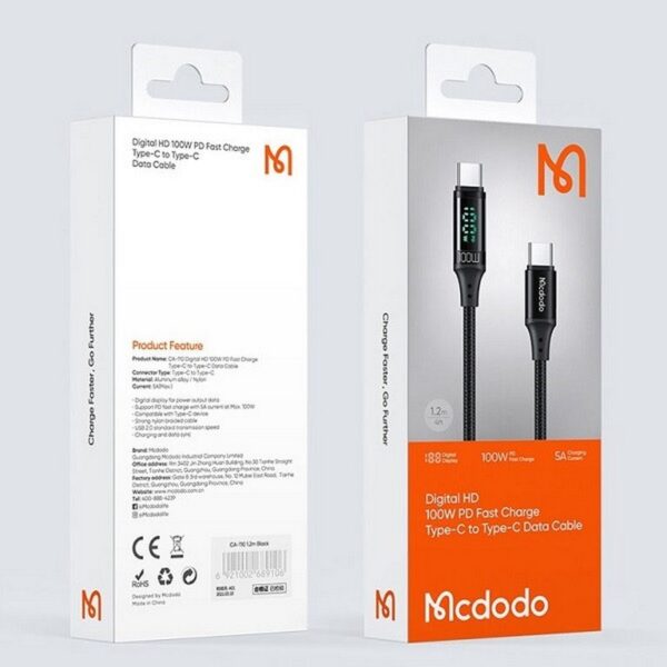 کابل شارژ تایپ سی به تایپ سی مک دودو مدل MCDODO CA-1100