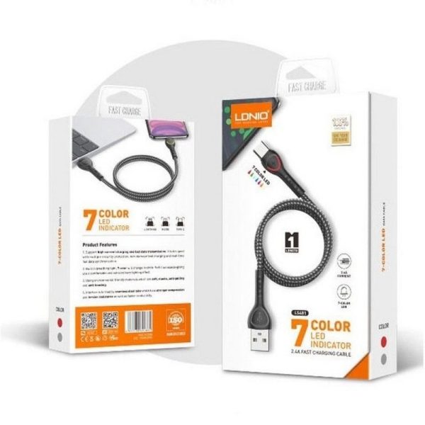 کابل USB به لایتنینگ الدینیو LDNIO LS481 Lightning 1M