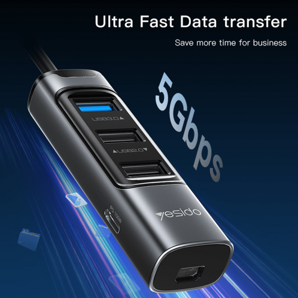 هاب 5 پورت usb-c یسیدو مدل HB24