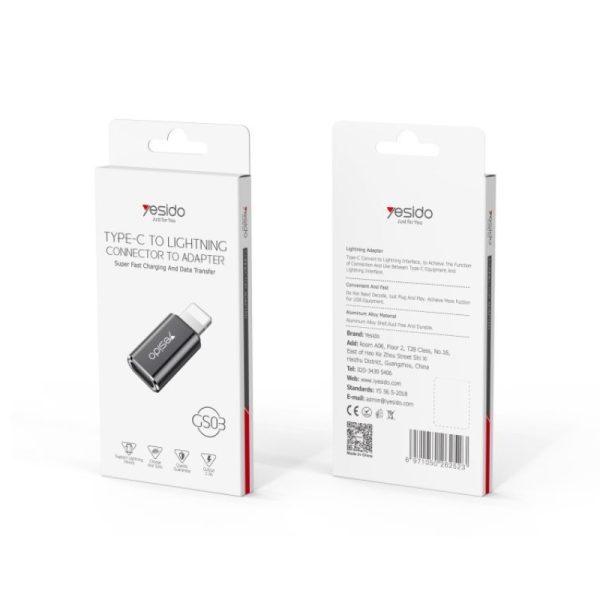مبدل USB-C به لایتنینگ یسیدو مدل GS03