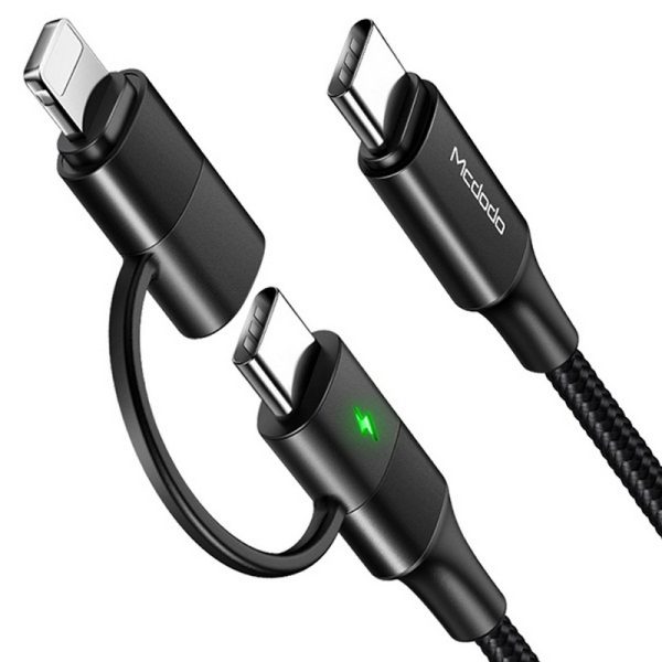 کابل شارژ USB-C به لایتنینگ/USB-C مک دودو مدل CA-7120