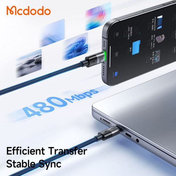 کابل شارژ سریع 100وات تایپ سی به لایتنینگ+تایپ سی مکدودو مدل CA-6700