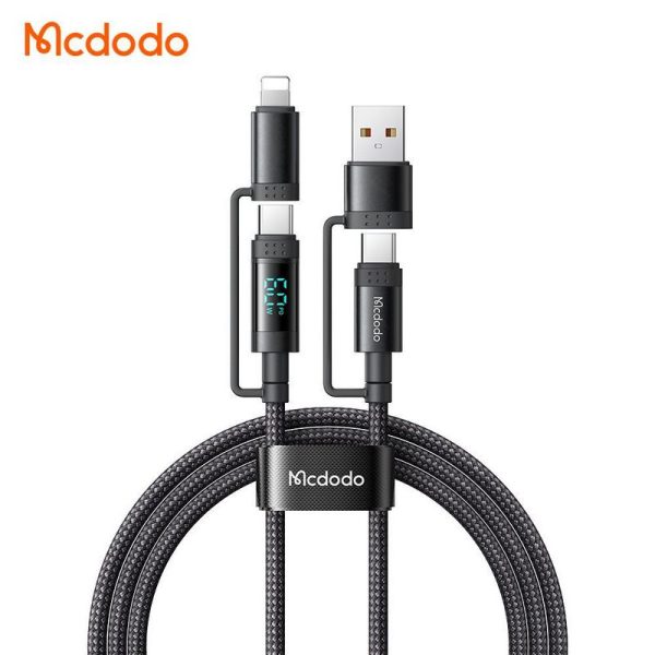کابل شارژ USB-C به USB/لایتنینگ مک دودو مدل CA-1990 طول 1.2 متر