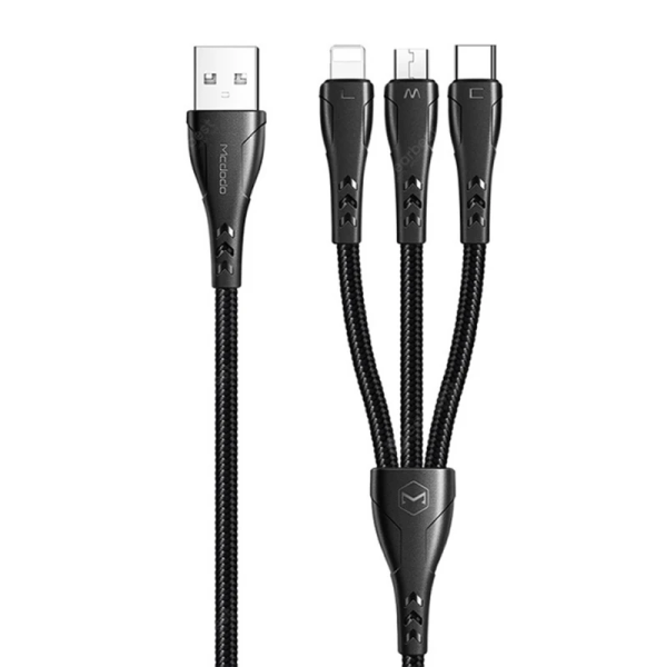 کابل تبدیل USB به Micro USB / USB-C / لایتنینگ مک دودو مدل ca-6960