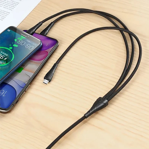 کابل تبدیل USB به Micro USB / USB-C / لایتنینگ مک دودو مدل ca-6960