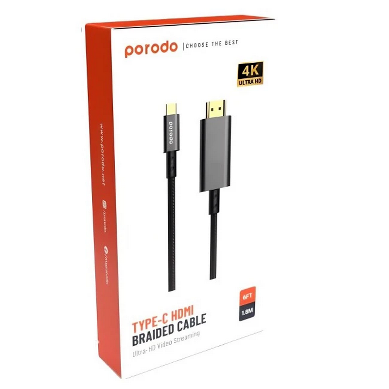 کابل تبدیل USB-C به HDMI پرودو طول 1.8 متر