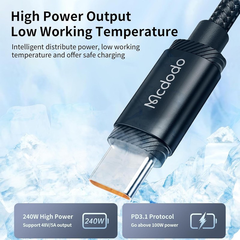 کابل شارژ سریع تایپسی به تایپسی 240 وات مک دودو مدل CA-3681