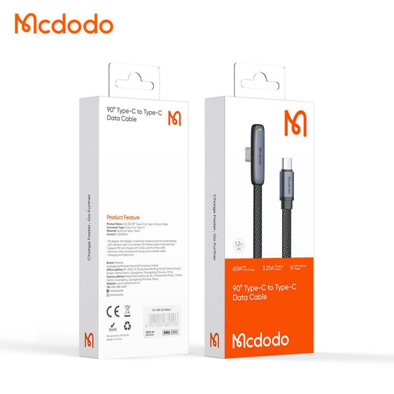 کابل شارژ USB-C مک دودو مدل CA-3361 طول 1.8 متر